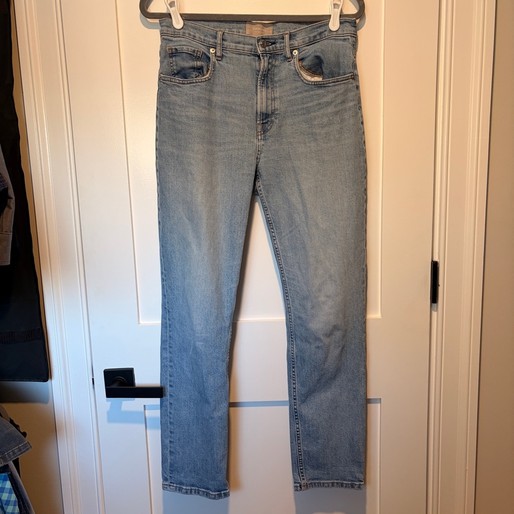 Everlane Cheeky Straight Jeans 30 Tall Light Wash High Rise Denim